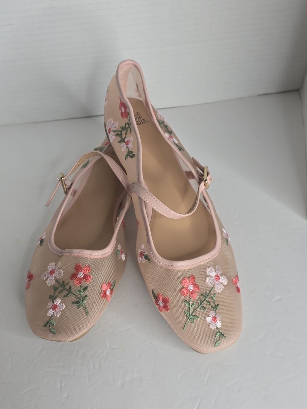 Women's Elsa Floral Mesh Mary Jane Flats Wild Fable Size 9